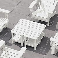 Vista 13 de SERWALL Mesa Adirondack de exterior - Mesa auxiliar gris