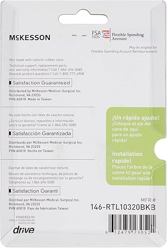 Miniatura 8 de McKesson Puntas de caña cuádruple de goma negra, 0.5 pulgadas de diámetro, 4 unidades, 1 paquete