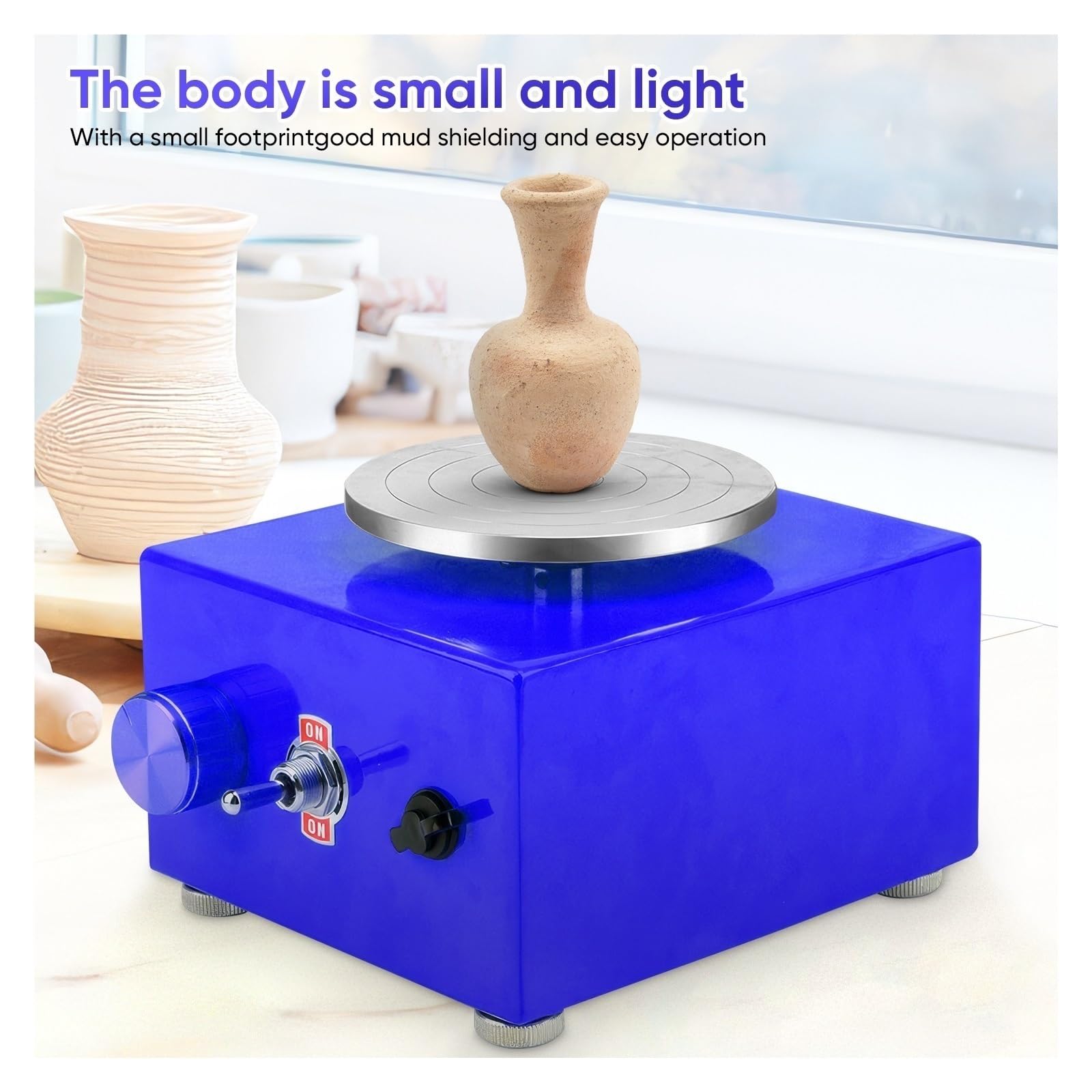 Miniaturowe Koło Garncarskie Z 2 Obrotowymi Elektrycznymi Kołami Garncarskimi, Narzędzie Do Gliny DIY Tacką Prac Ceramicznych, Rzemiosło Artystyczne Ceramicznej Obraca Się Stabilne Płynnie