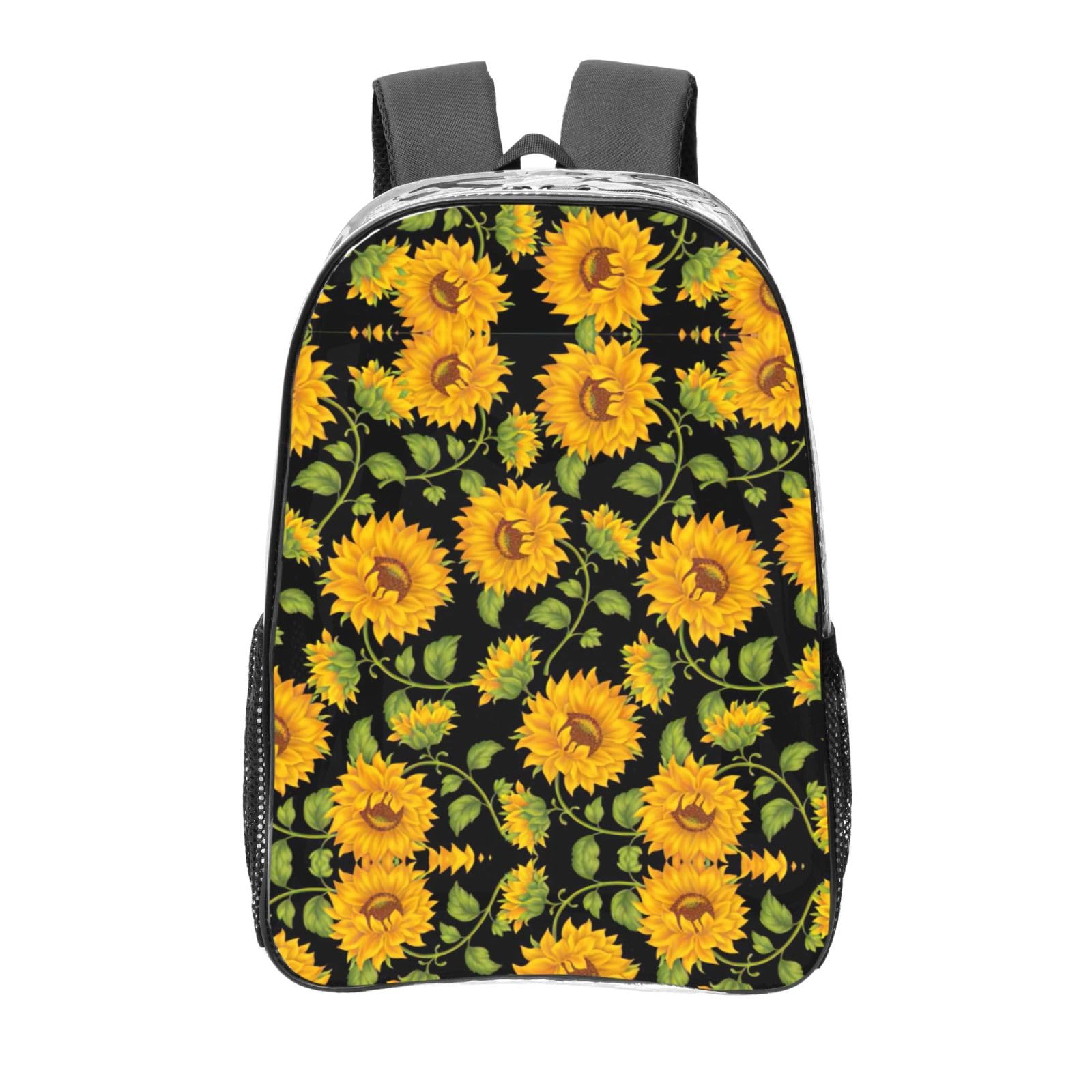 Mochila transparente de girasoles para pasar controles rápidos 8