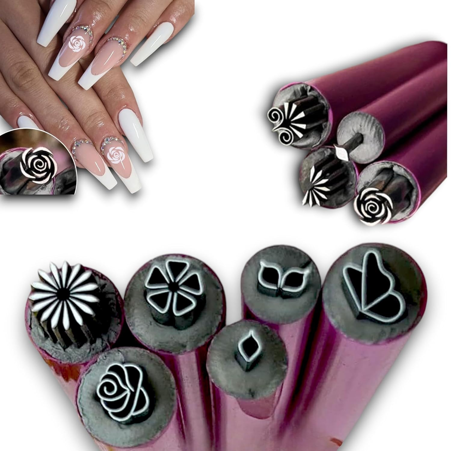 15 Pcs Nail Art Stamp Pen Set with Flower Patterns, Dotting Tool, Easy DIY Design Kit for Women ＆ Girls, Includes 15 Unique Stamping Plates for Creative Manicure (Item Package Quantity, Count, 15)