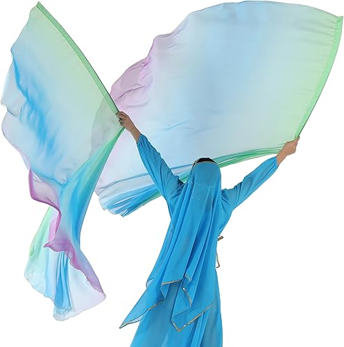 Miniatura 6 de MUNAFIE Juego de banderas de adoración (2 banderas + palos) para banderas de iglesia de baile para guardia de adoración, banderas de alabanza y