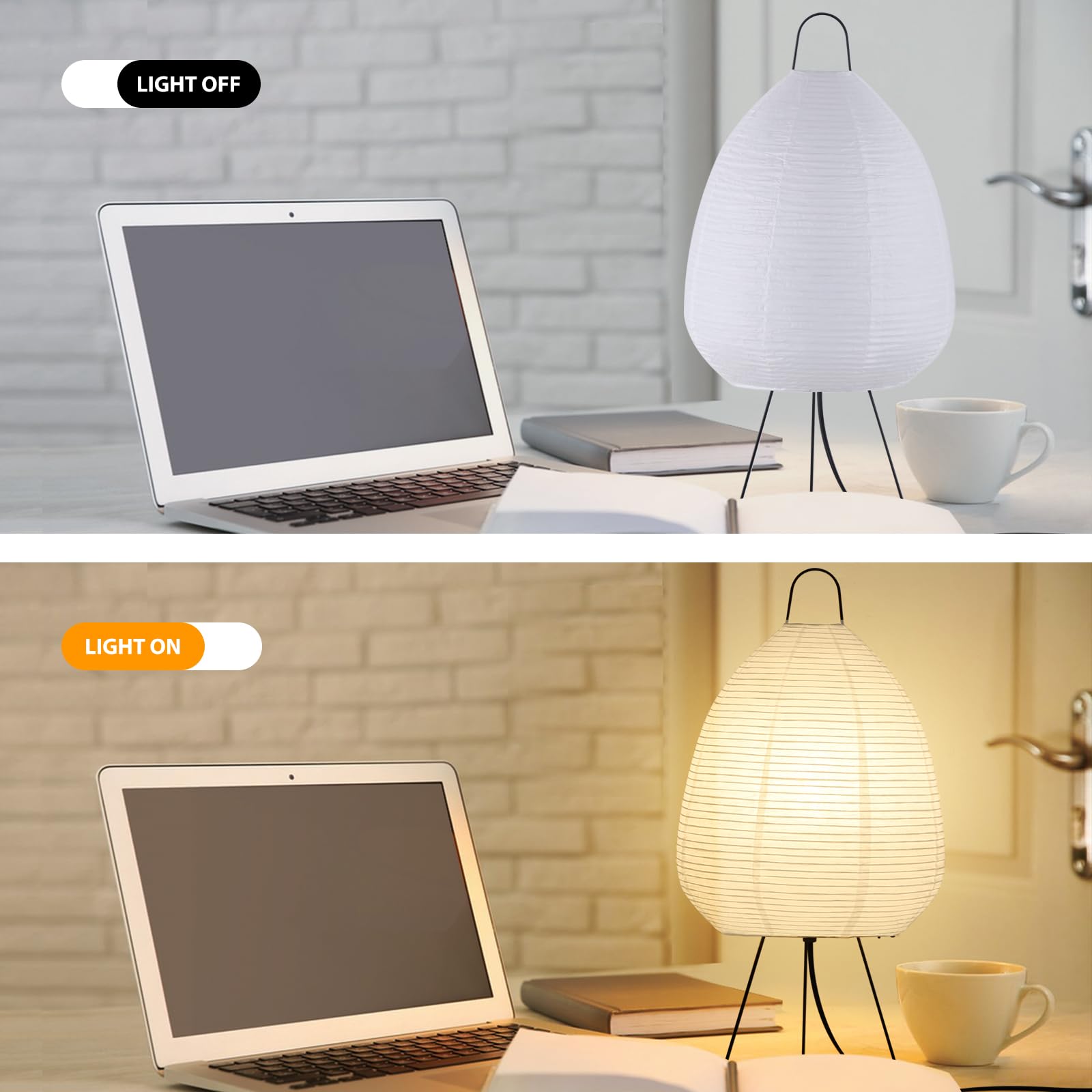 CMHSYTKE Table Paper Lamp, Paper Floor Lamp Style Design, Paper Lantern Lamp for Bedroom/Living Room/Office Soft Light, Noguchi Lamp for Establishing A Warm and Cozy Ambiance in Any Room