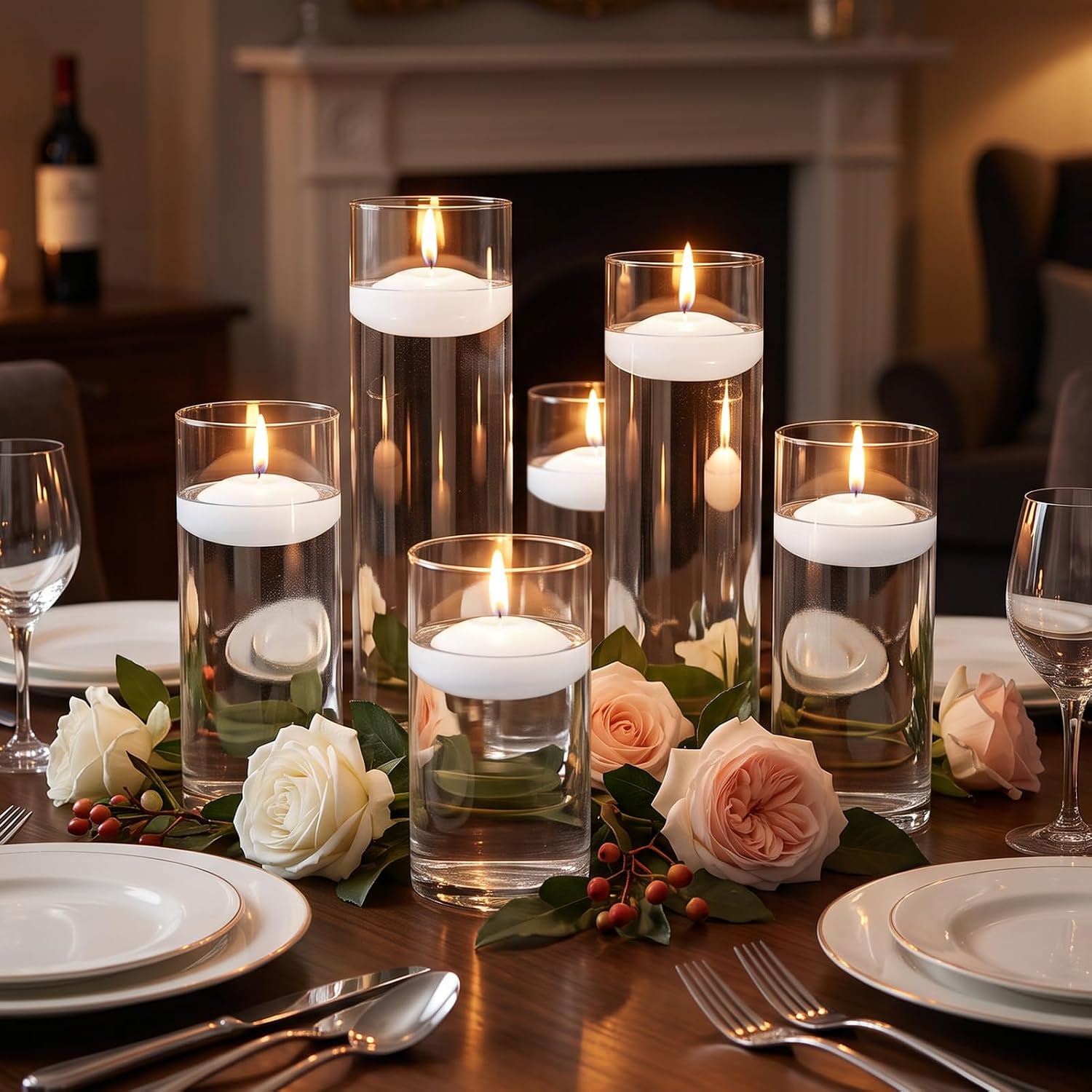 White Floating Candles 3.5-4H, 12Pack 2" Floating Candles for Centerpieces