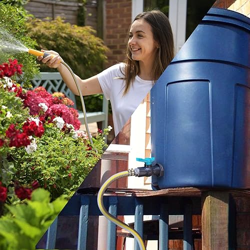 Miniatura 2 de Kit de grifo de PVC con espita de barril de lluvia, kit de desviador de barril de agua con accesorio de mamparo, válvula de bola, adaptador de