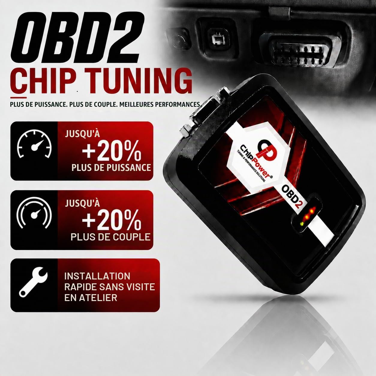 Boîtier Additionnel OBD2B v4 pour 207 1.4 1.6 2006-2016 de puissance