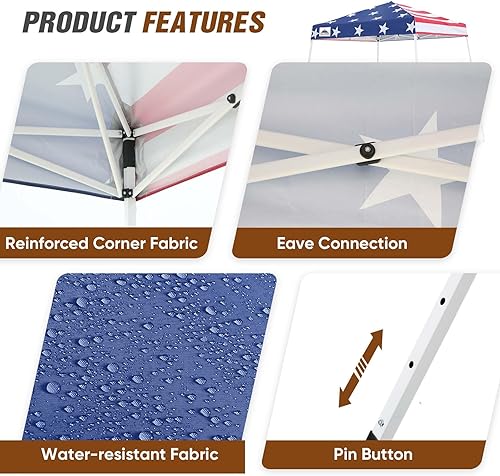 Vista 58 de EAGLE PEAK Tienda de campaña desplegable de pierna inclinada de 8 x 8 pulgadas, fácil instalación para una persona, toldo de playa al aire libre