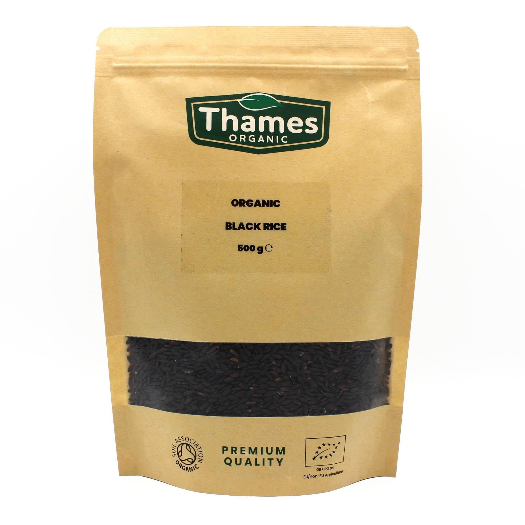 Organic Black Rice -500g - No Additives, No Preservatives, Raw, Vegan, High Protein, GMO-Free - A Nutritious and Delicious Addition to Any Meal - Thames Organic