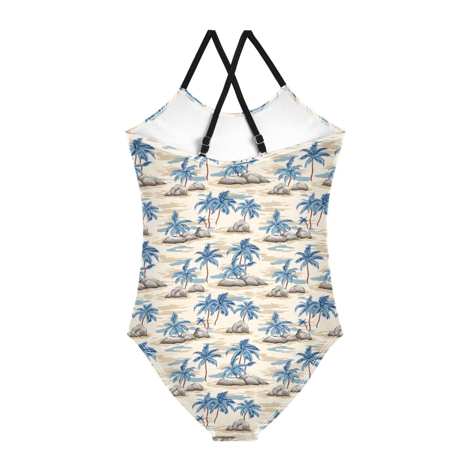 Palm Stone Girls One Piece Swimsuits Summer Quick Dry Beach Bathing Suit, 5-6T