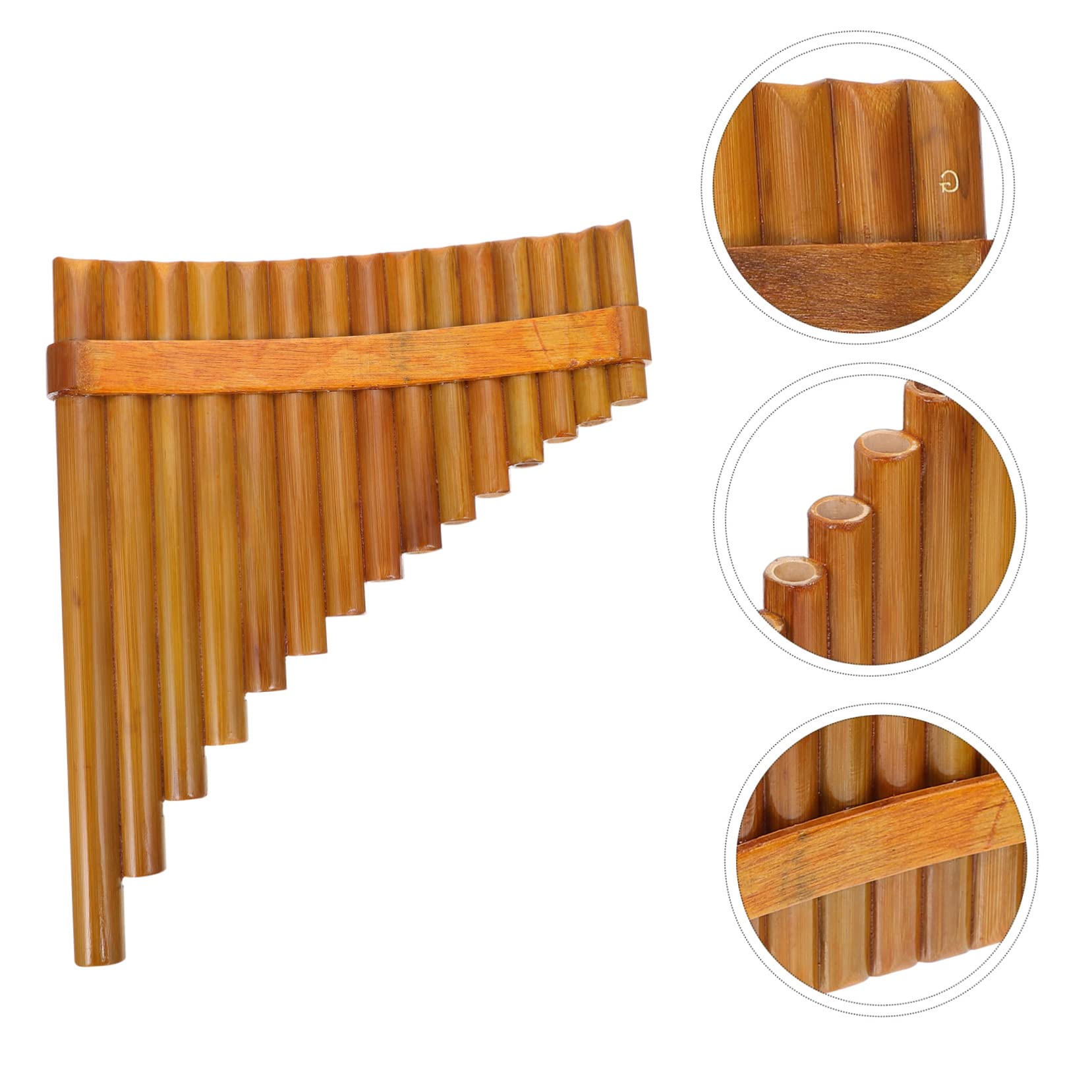 Flûte de Pan 15 Tubes Ton G Moyen en Bambou pour Débutants