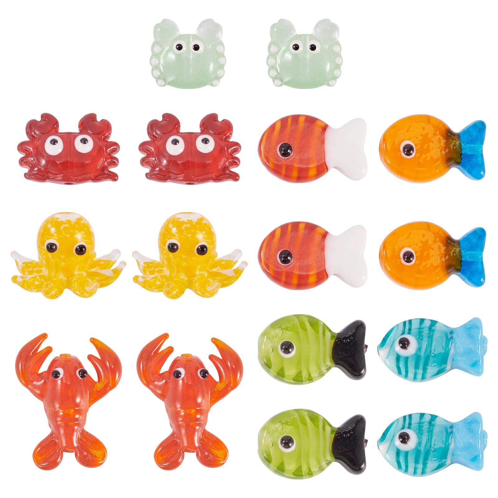 Perles en verre soufflé crabe pour remplacer le plastique par des bijoux marins durables