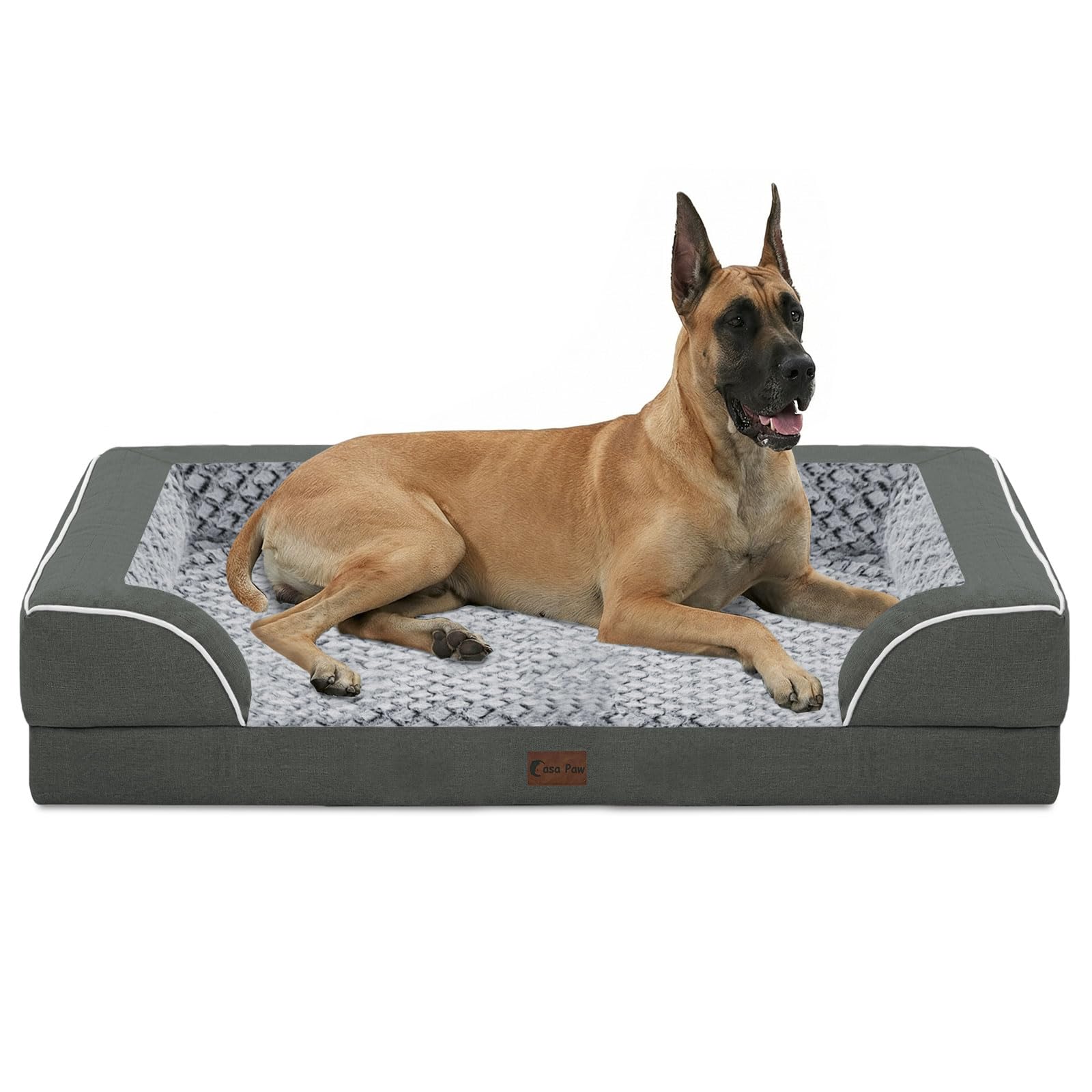 Casa Paw Orthopedic XXL Dog Beds, Waterproof Memory Foam Big Pet Bed for Extra Large Sized Dogs 53x42Inch, Non-Slip Bottom and Egg-Crate Foam Dog