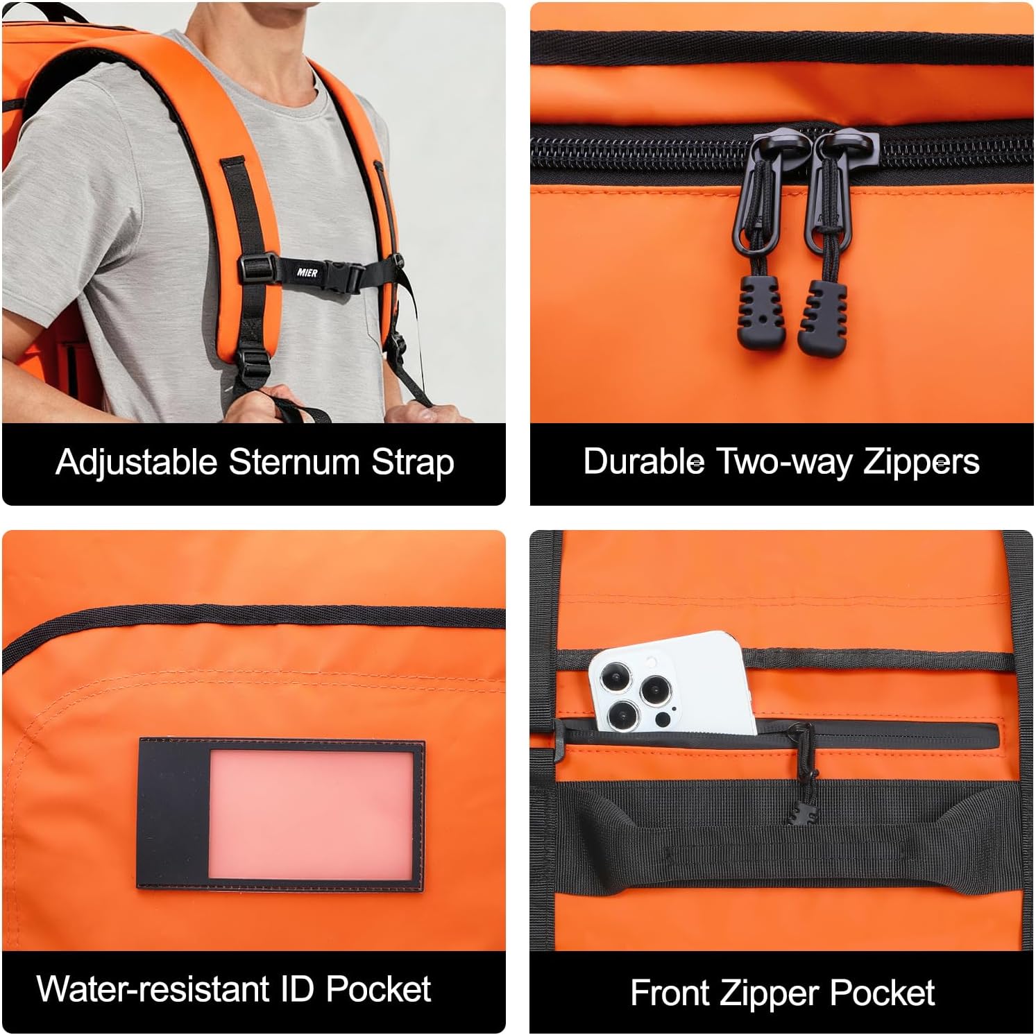 MIER Water Resistant Backpack Duffle Heavy Duty Convertible Duffle Bag with Backpack Straps for Gym, Sports, Travel