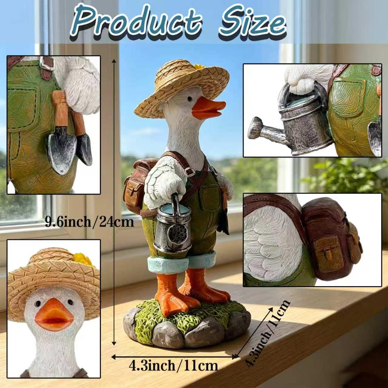 Porch Goose Garden Statue, Desk Goose - 9.6 Inch Whimsical Decor - Charming Indoor & Outdoor Decoration for Home, Garden, Patio, Yard & Office for Garden Lovers