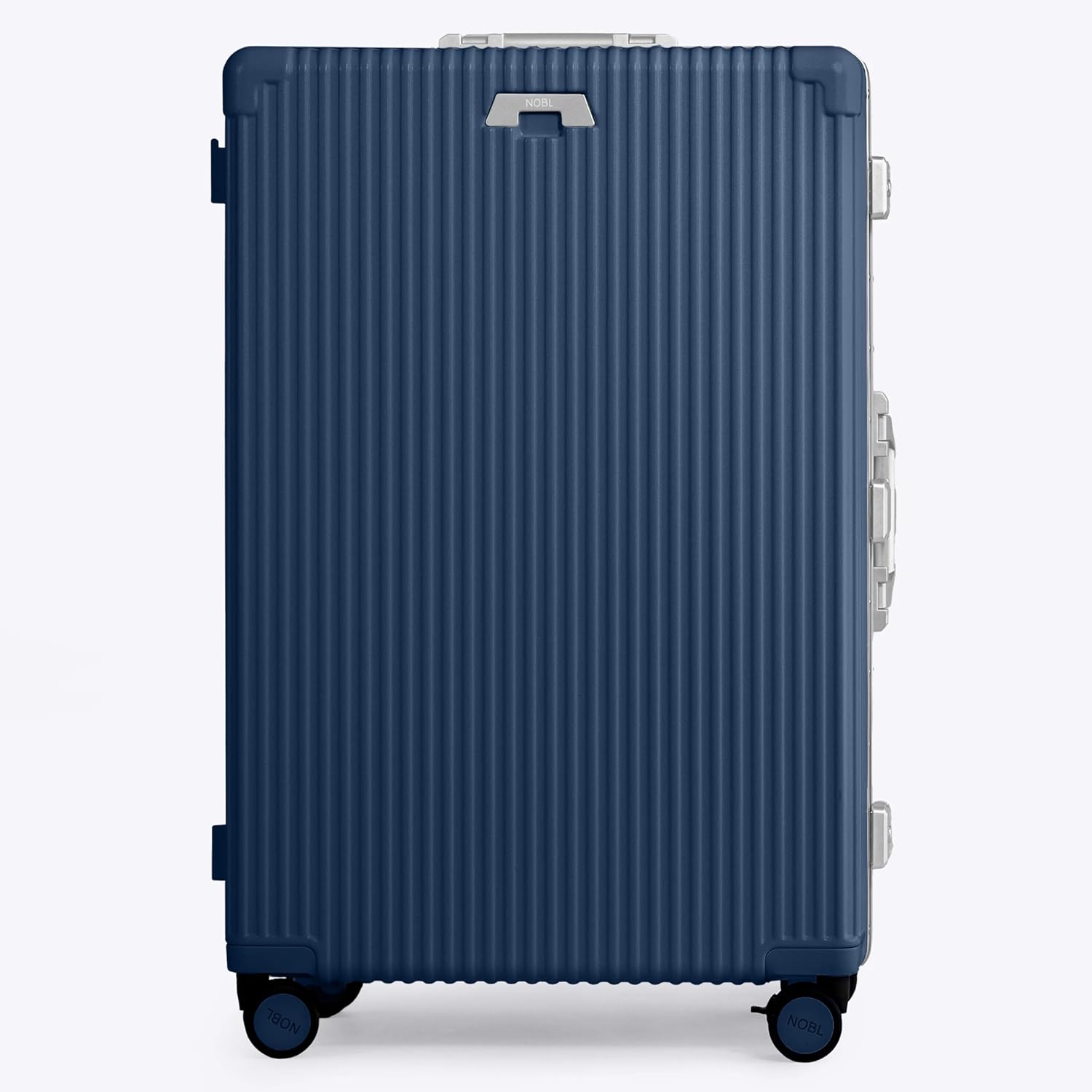 Nobl Travel Zipperless Check In Suitcase - Aluminum Frame, Check In luggage 30.2x20x12 Airline Approved by Noble Travel - Polycarbonate Shell - Dual TSA Locks, 360° Spinner Wheels - Midnight Blue