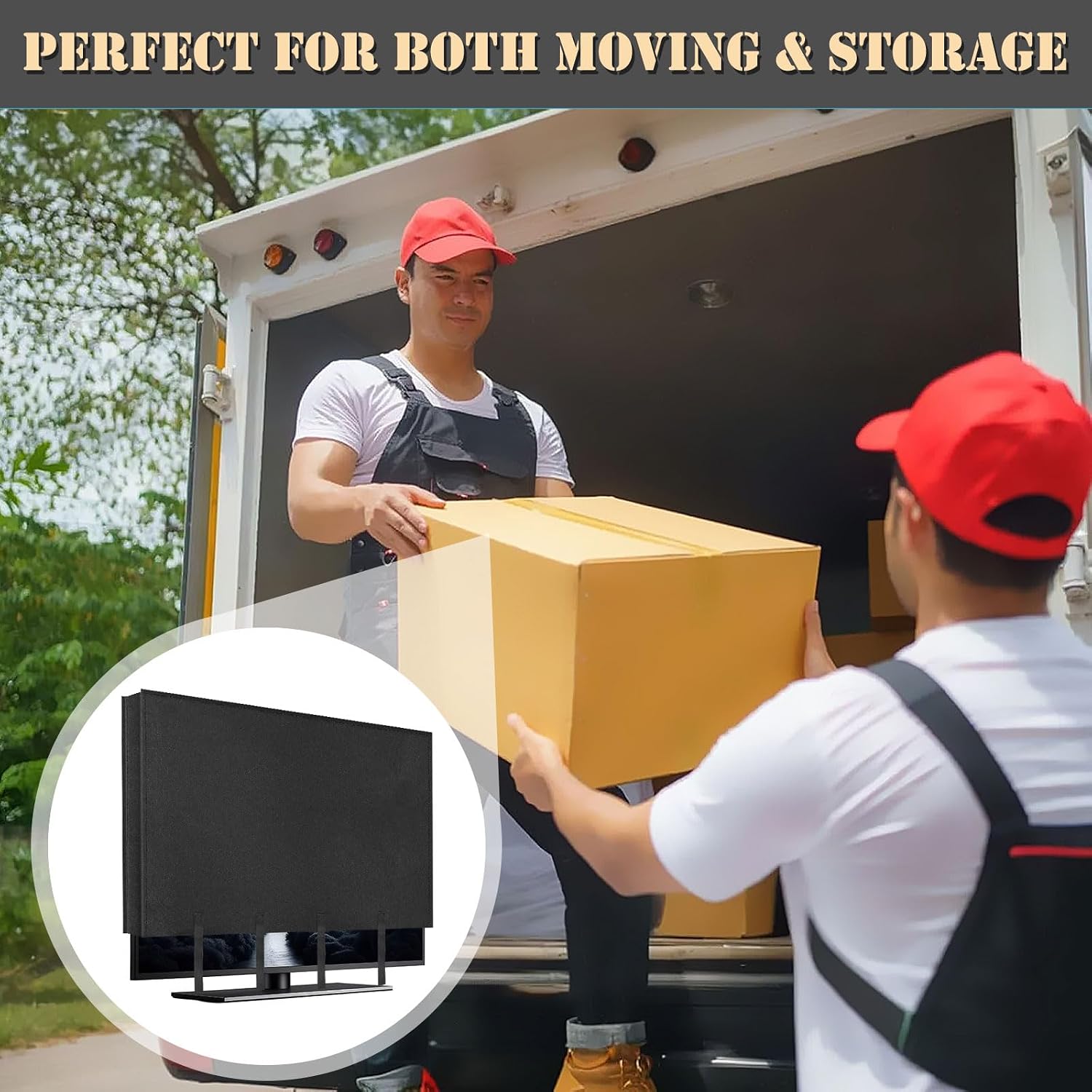 TV Moving Dust Cover 55 Inch, Anti-Scratch Felt for 52"-55" Flat Screen TV image 5