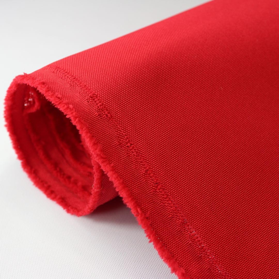 Mybecca Waterproof Canvas Marine Fabric 600 Denier Indoor/Outdoor PU Backing UV Protector Red 5 Yards