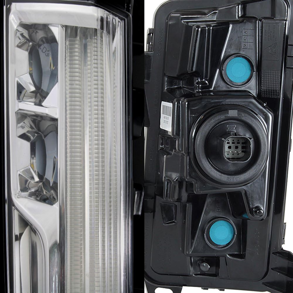 AKKON - For 2017-19 Cadillac XT5 Full LED Daytime Running Lamp Strip Fog Lights Chrome Housing Clear Lens Full Set