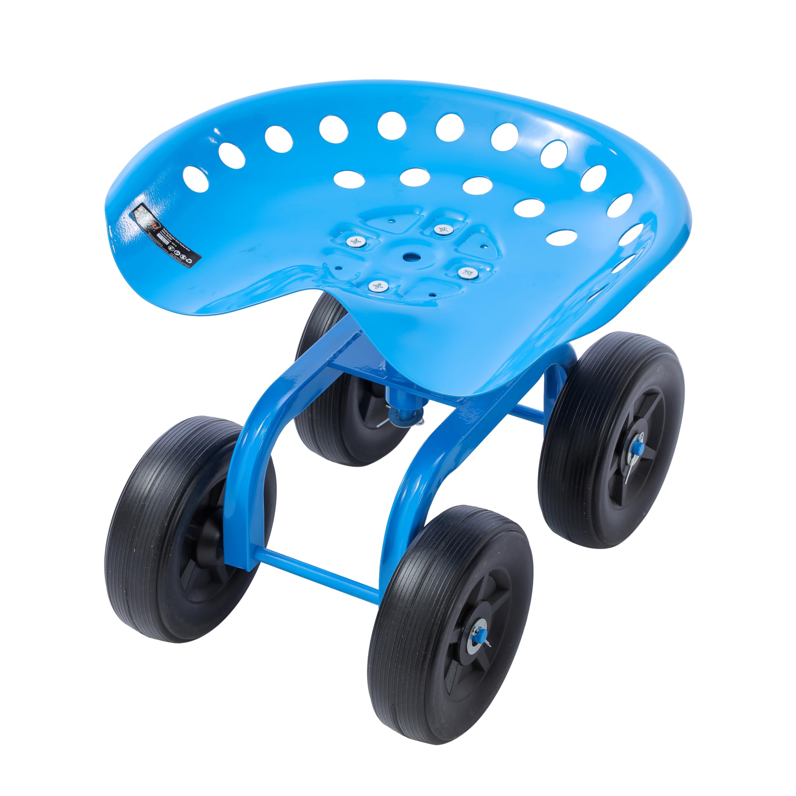 KATSU Tools Carrito de jardín rodante, taburete de taller, giratorio 360° y asiento de trabajo ajustable en altura, para tareas al aire libre, reparación de automóviles