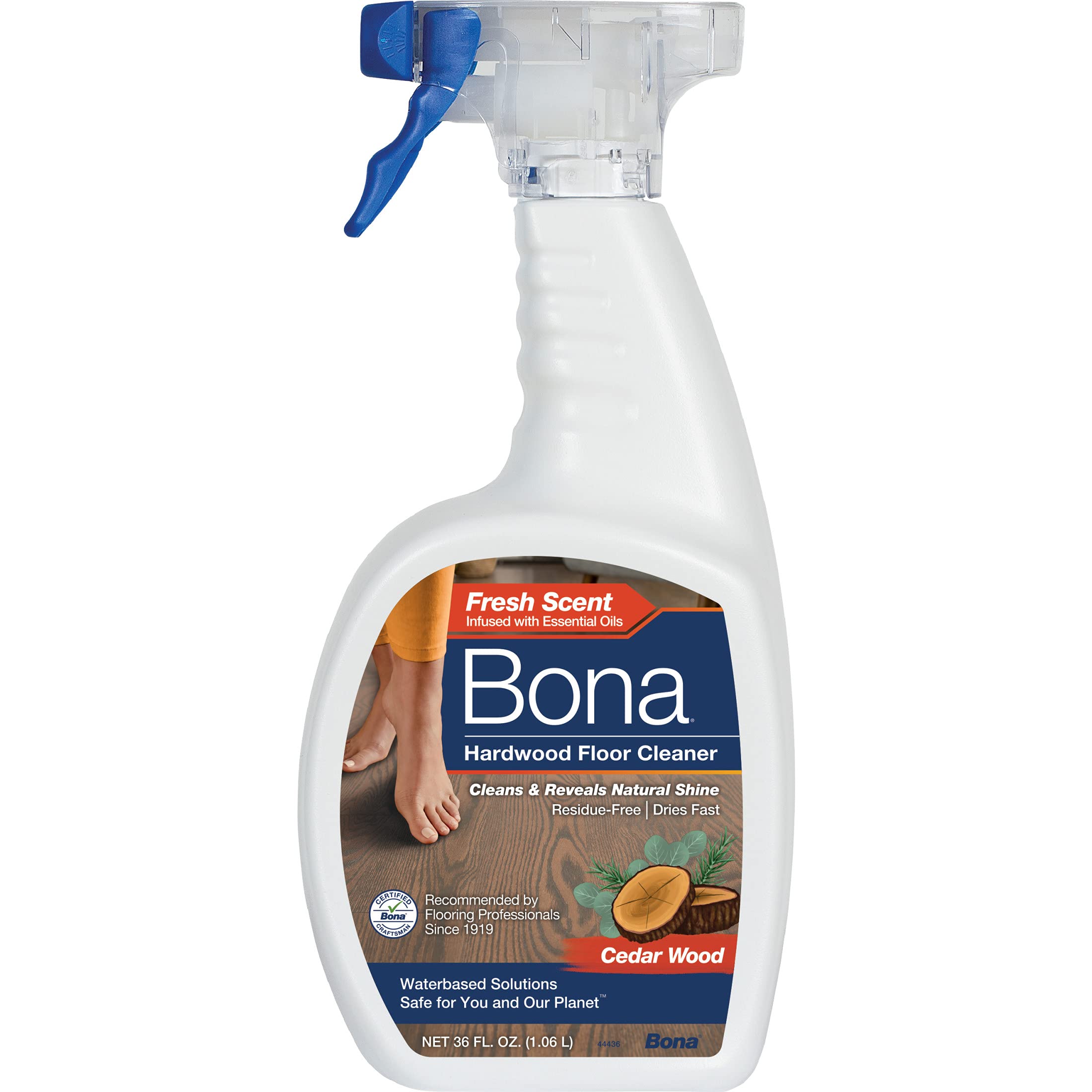 Bona Hardwood Floor Cleaner Spray, Cedar Wood Scent, 36 Fl Oz