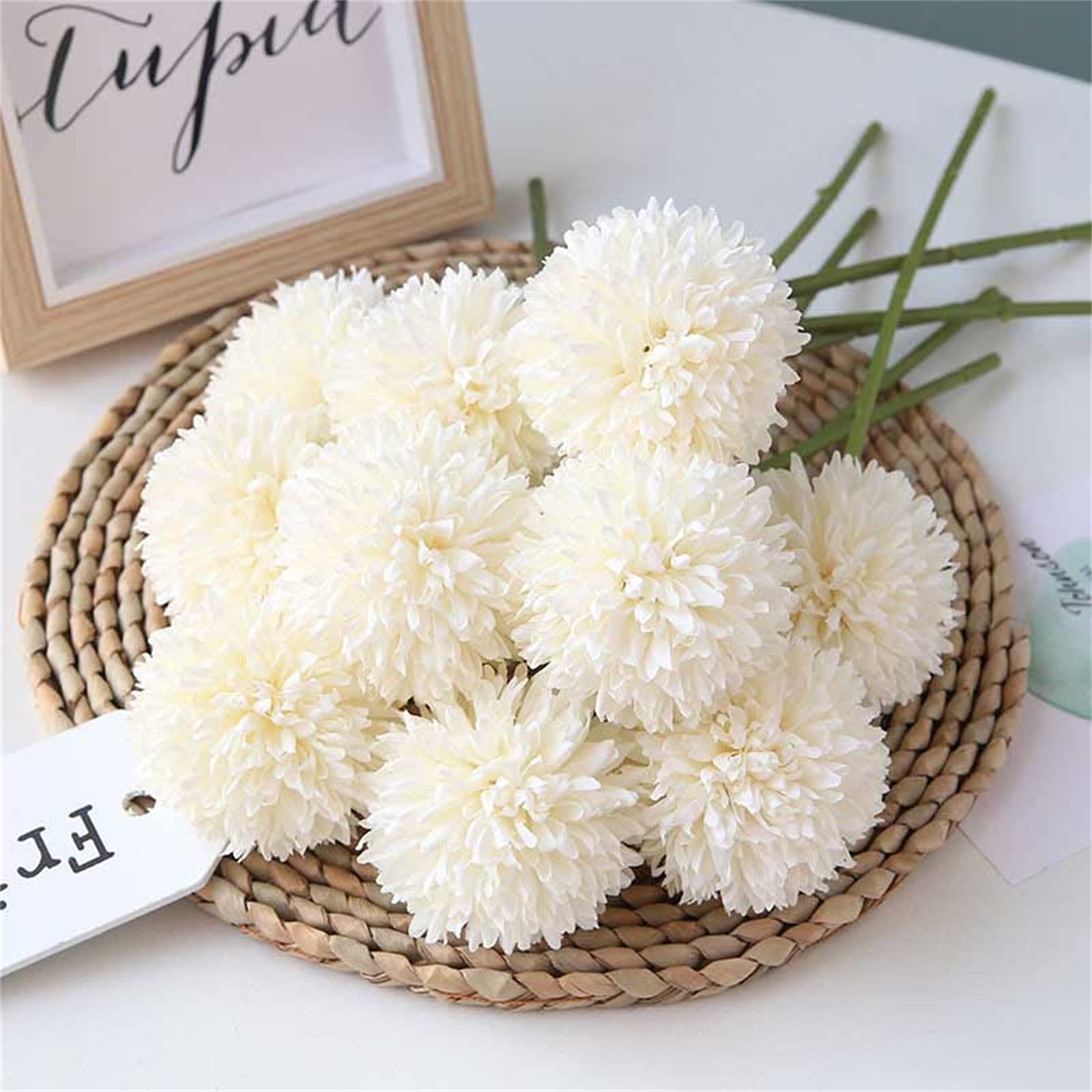 Faux Chrysanthèmes Lot De 10 - Fleurs Artificielles Coucher De Soleil, 30cm, Pour Extérieur Et Intérieur