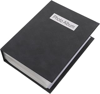 100 Slot Photo Album for Collectors, Black Paper Storage Book