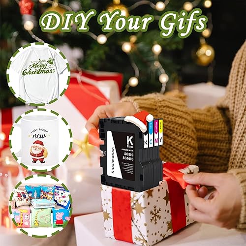 Miniatura 6 de YOUEXPERT SG500 SG1000 - Cartucho de tinta de sublimación compatible con impresoras Sawgrass Virtuoso SG500 SG1000 con chip actualizado (1 negro, 1