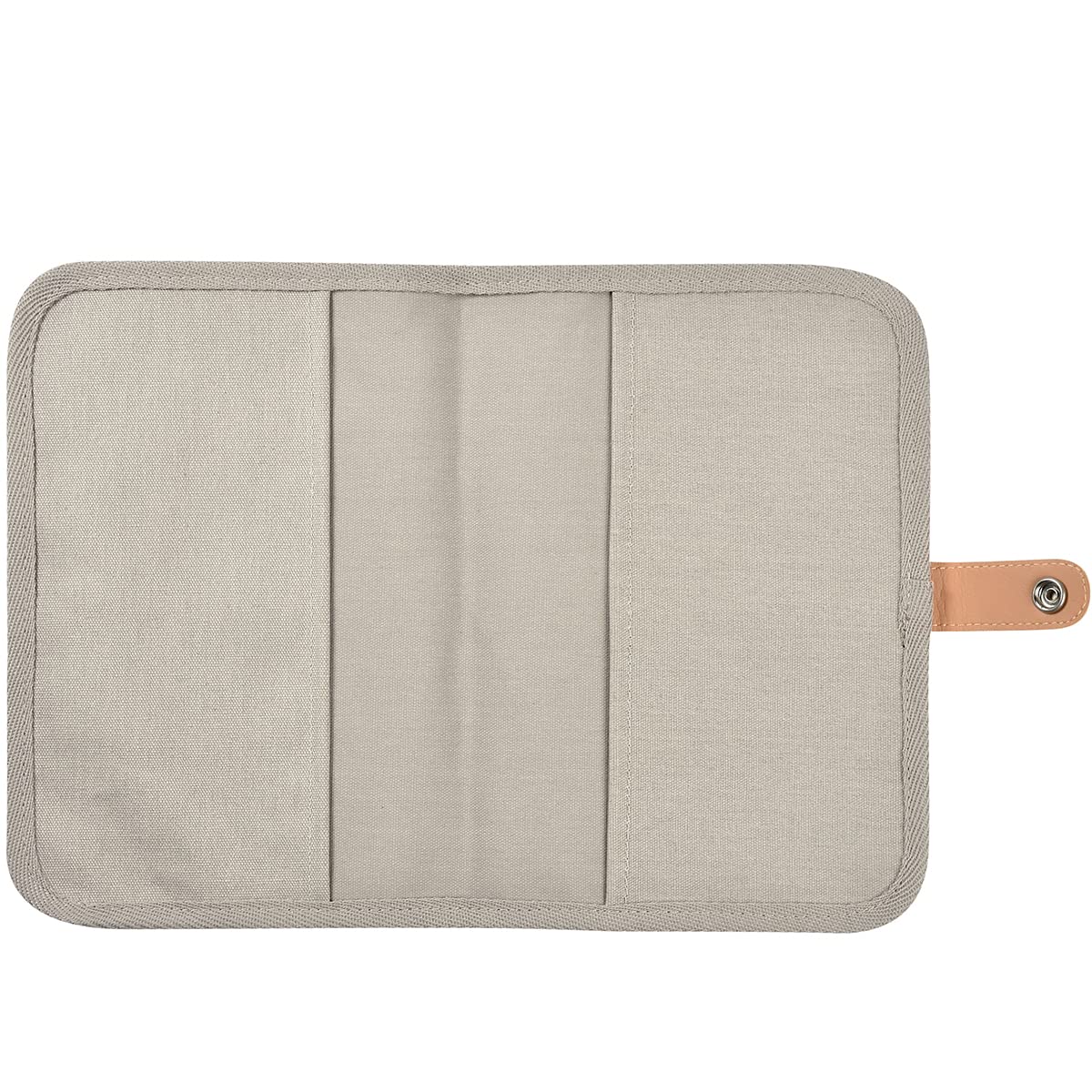 BÉABA, Health Book Cover, Geneva, 2 Interior Pockets, Press Stud Button, Waterproof Fabric, 100% Cotton, Pearl Grey - 2