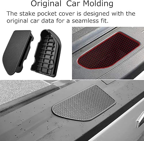 Miniatura 6 de Yumzeco Bed Rail Stake Pocket Covers Compatible with 2019-2023 GMC Sierra 1500 Chevy Silverado 1500,2020 2021 2022 2023 SilveradoSierra 25003500