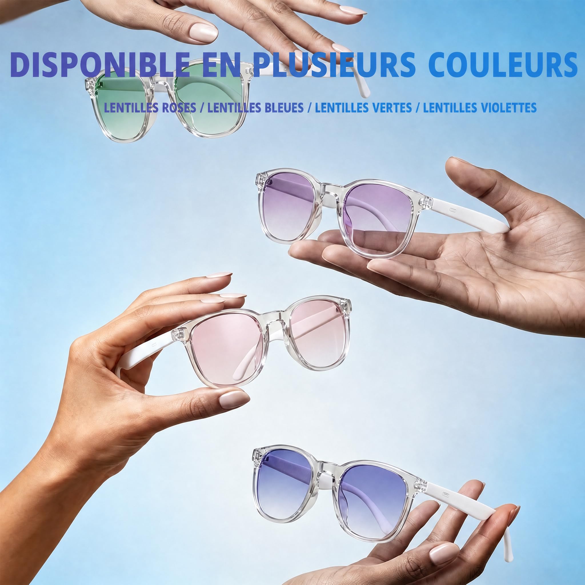 Lunette Connectée Audio Bluetooth 5.4, Appels Mains Libres & Musique, Commande Vocale, Batterie Longue, Lunettes Intelligentes Légères pour Sport Extérieur