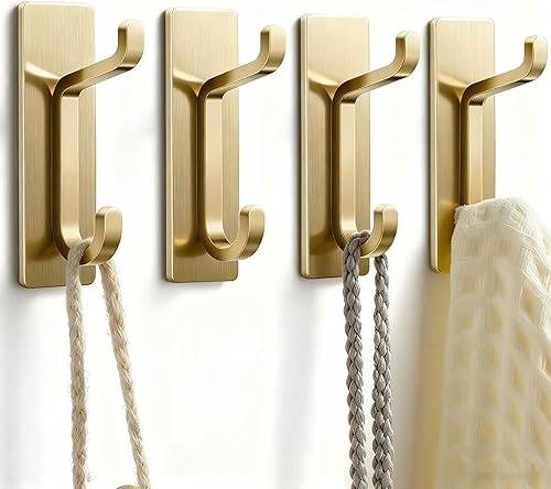 Vista 19 de Ganchos de pared para abrigo y toalla: colgador adhesivo de puerta de 13 libras, color blanco, paquete de 4 Blanco,Negro -,Níquel