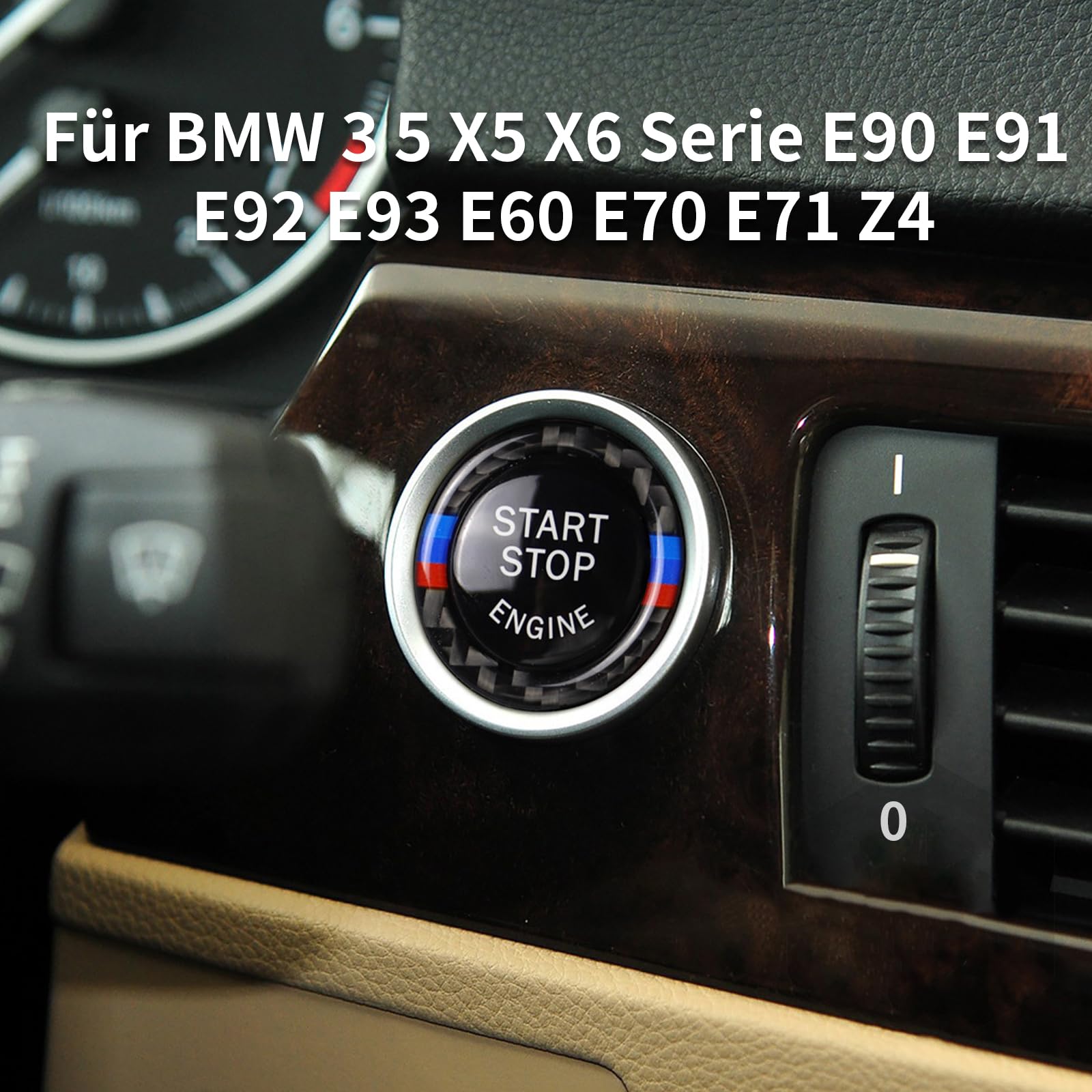 Przycisk rozrusznika silnika Sports Start Stop dla BMW 3 5 X5 X6 E90 E91 E92 E93 E60 E70 E71 Z4 (czarny)