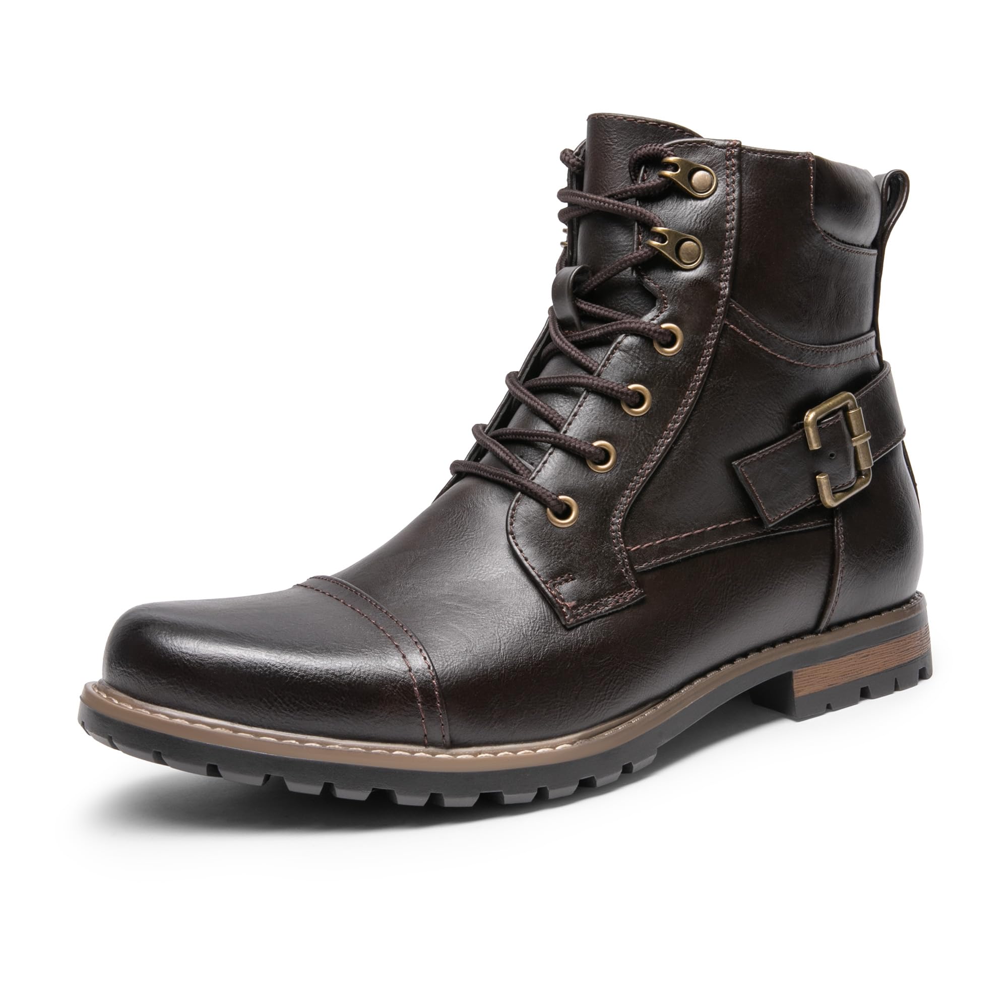 Bruno Marc Men's Motorcycle Combat Boots Casual Zipper Biker Boot