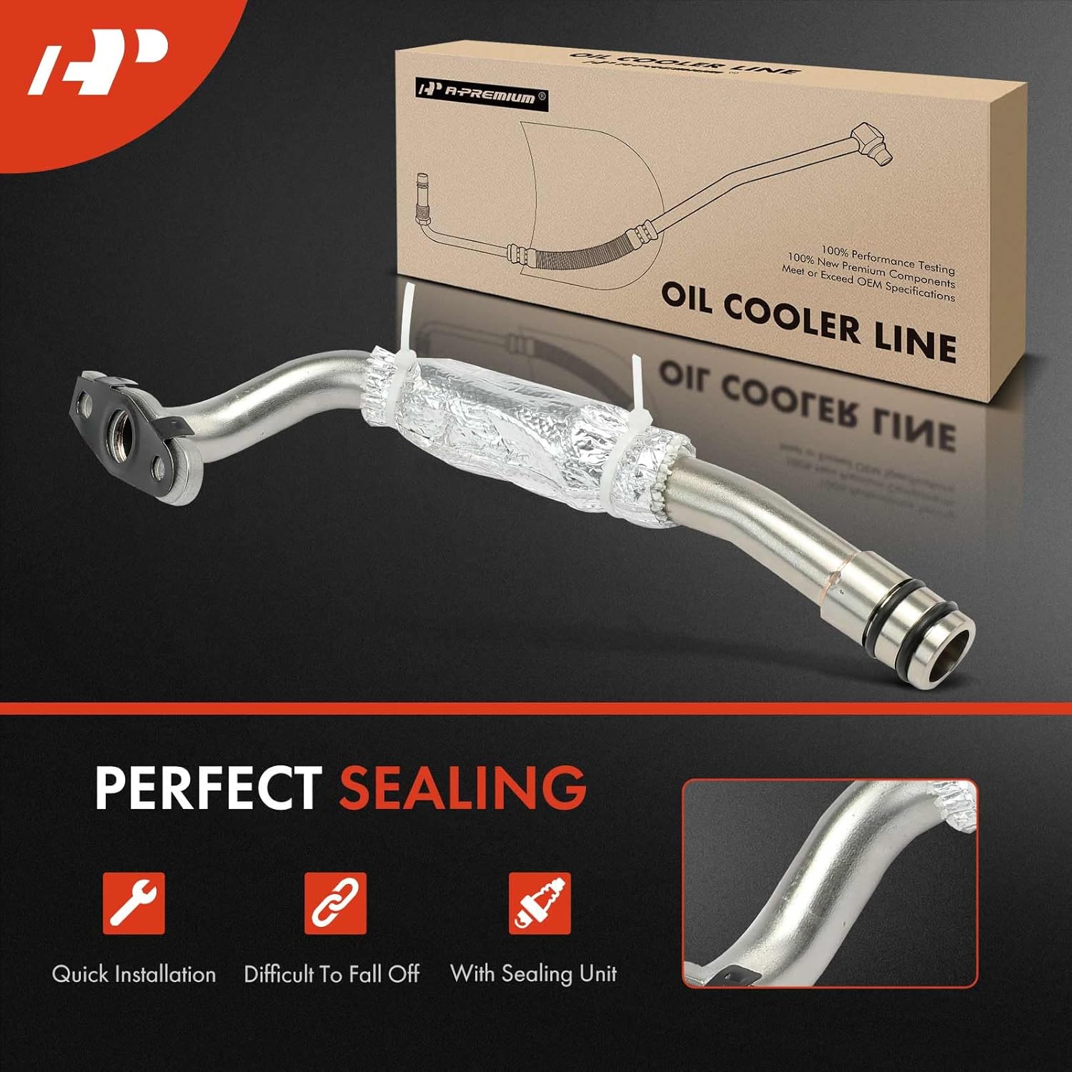 A-Premium Turbocharger Oil Return Line Compatible with Ford Explorer Police Interceptor Sedan 2013-2019, Flex 2010-2019, Taurus & Lincoln MKS 2010-2016, MKT 2010-2019, 3.5L, Left, Replace# AA5Z9T515E