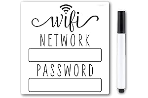 New Bedroom Essentials: White and Black WiFi Password Sign Fridge Magnet