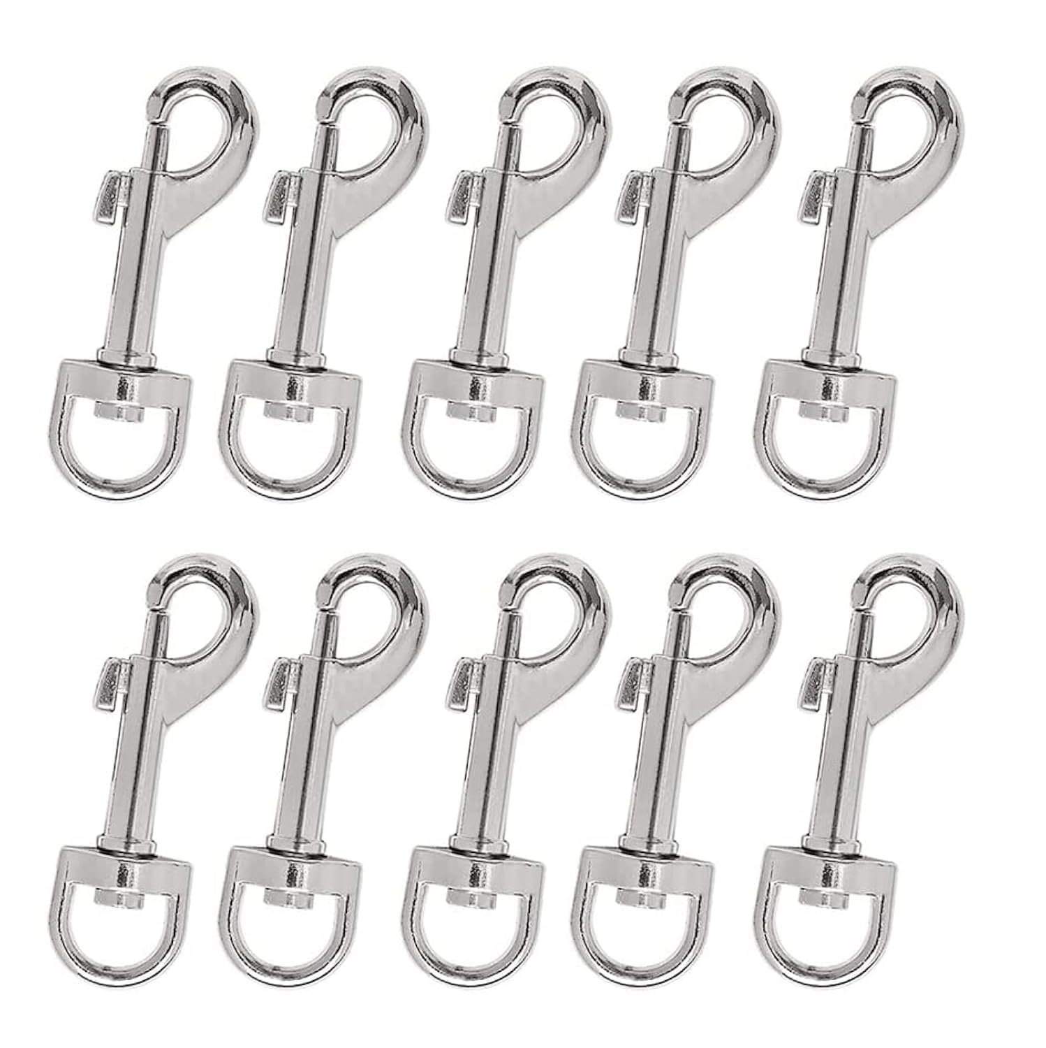 10 pièces Mousqueton 51 mm Ensemble de Collier avec Crochets pivotants, mousquetons pivotants et Clips d'animaux - en Alliage de Zinc pour Chiens et Animaux de Compagnie.