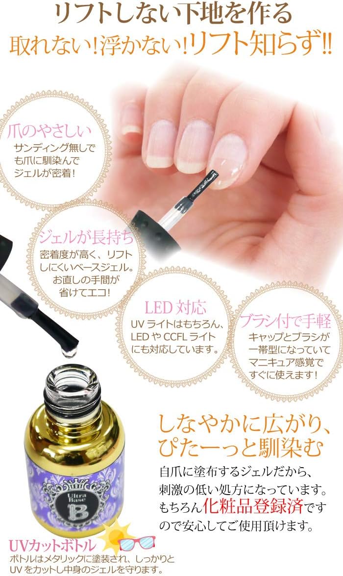 Amazon Nail Recipe ネイルレシピ ジェルネイル ジェル ベースジェル ノンサンディング 2本 セット ソークオフタイプ セルフネイル ベース2個 ネイル レシピ ネイルアートパーツ 通販