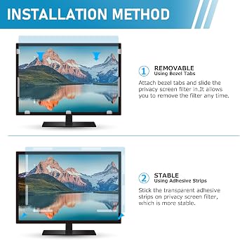LAMA 27” Universal Computer Monitor Screen Filter (WxH:23.54*13.26), 27 Inch Blue Light Blocking Screen Protector, Anti Blue Light, Anti Glare, Anti-UV, Eye Protection, Reduce Eye Strain(27 16:9)