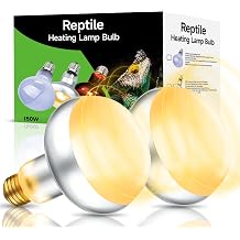 2-Pack 150W Reptile Heat Lamp Bulbs UVA Daylight Basking Light for Bearded Dragons, Lizards, Turtles, E26 Base