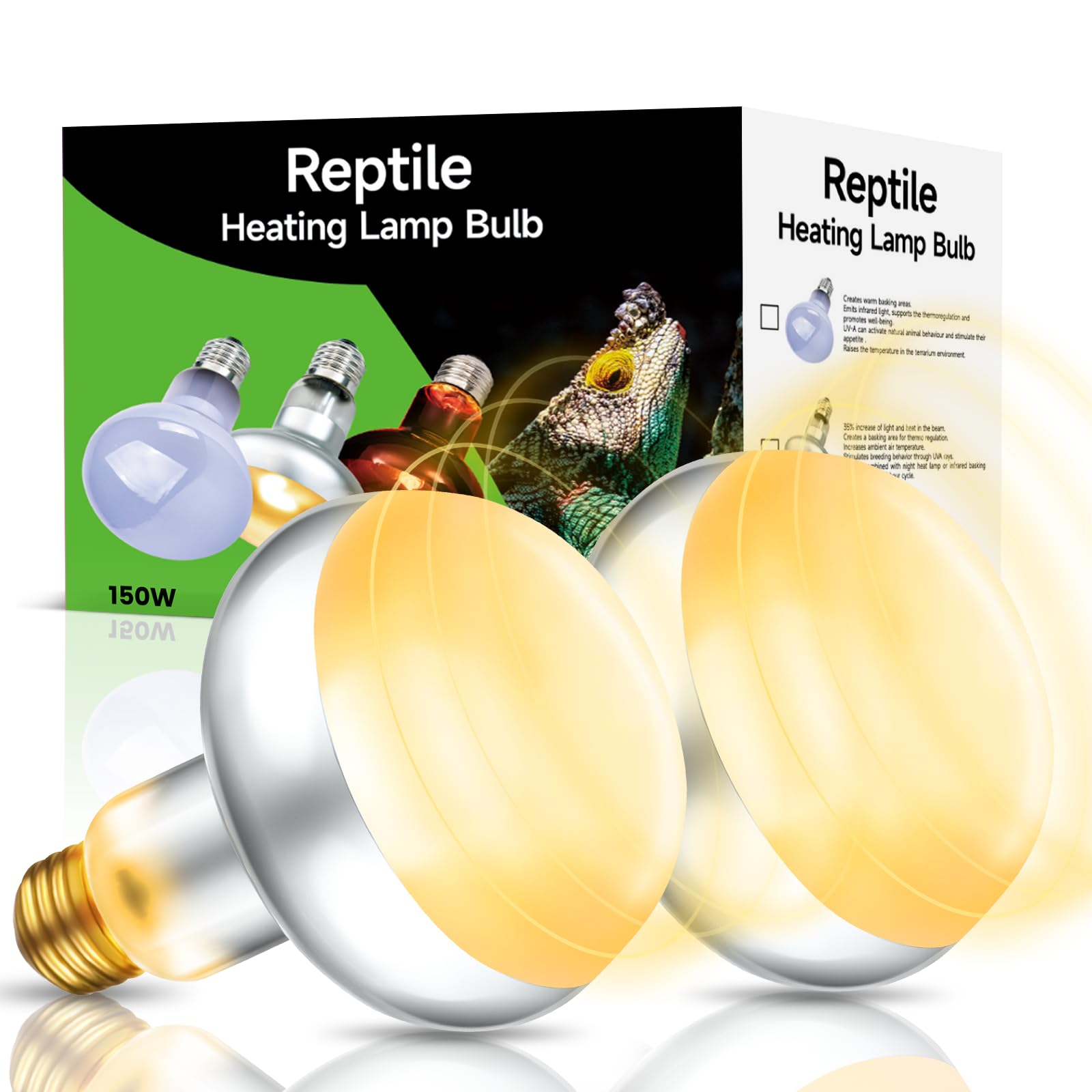 REPTITRIP 150W Daylight Basking Bulb 2-Pack
