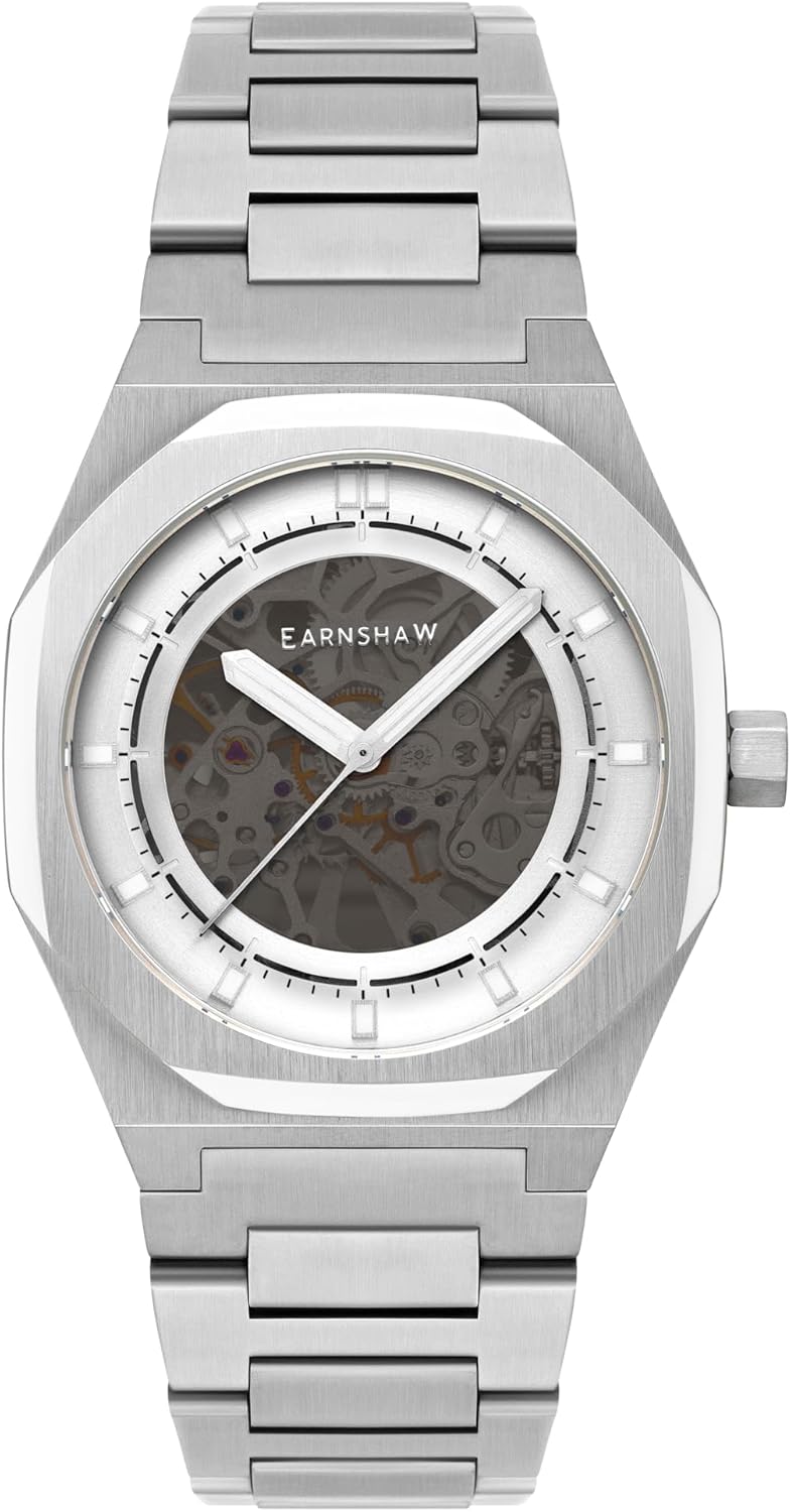 Thomas Earnshaw Drake Skeleton Men's Automatic Skeleton 42mm Watch with Stainless Steel Bracelet ES-8142