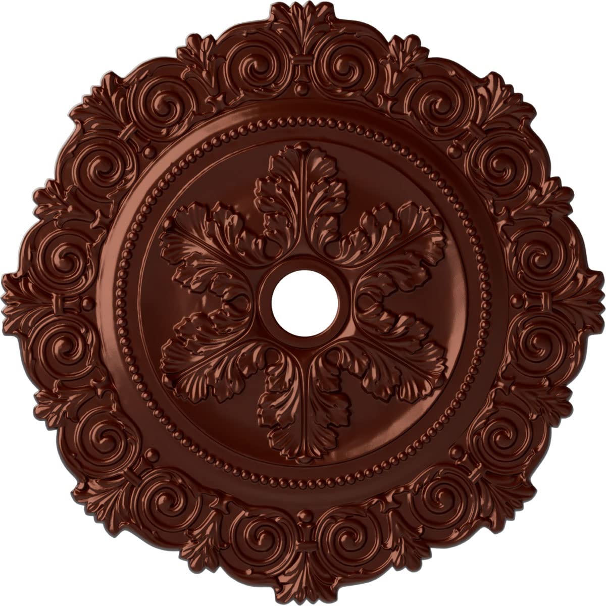 Médaillon plafond cuivre antique décoratif pour lustre suspension