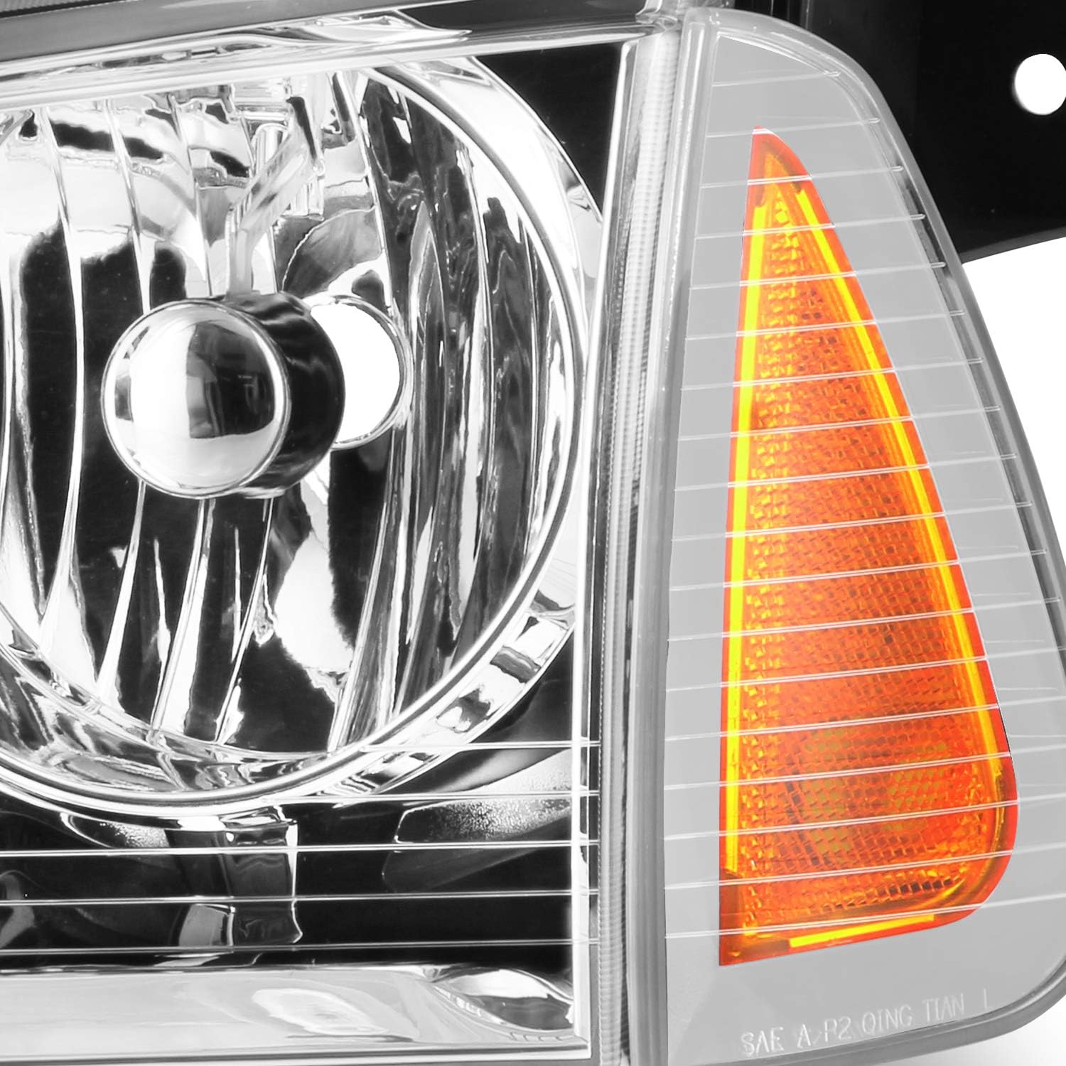 AKKON - Fits 2006-2010 Dodge Charger [Halogen Style] Chrome Headlamp Left+Ritght Pair Headlights Replacement