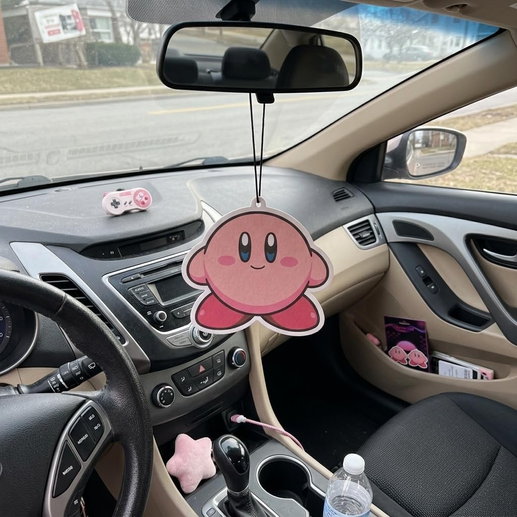PumpCar 2 pieces Merch Pink Cute Kawaii double sided cartoon vanilla scented funny car air freshener Cool hanging rearview mirror Interior Decor Dangler Accessories Gifts for Girls Women image 3