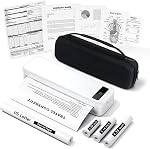 Portable Thermal Printer, Bluetooth Portable Printers Wireless for Travel, Small Inkless Printer for Phone Laptop, Support 8.5" X 11" & A4 Thermal Paper, Compact Mobile Printer for Office Home School