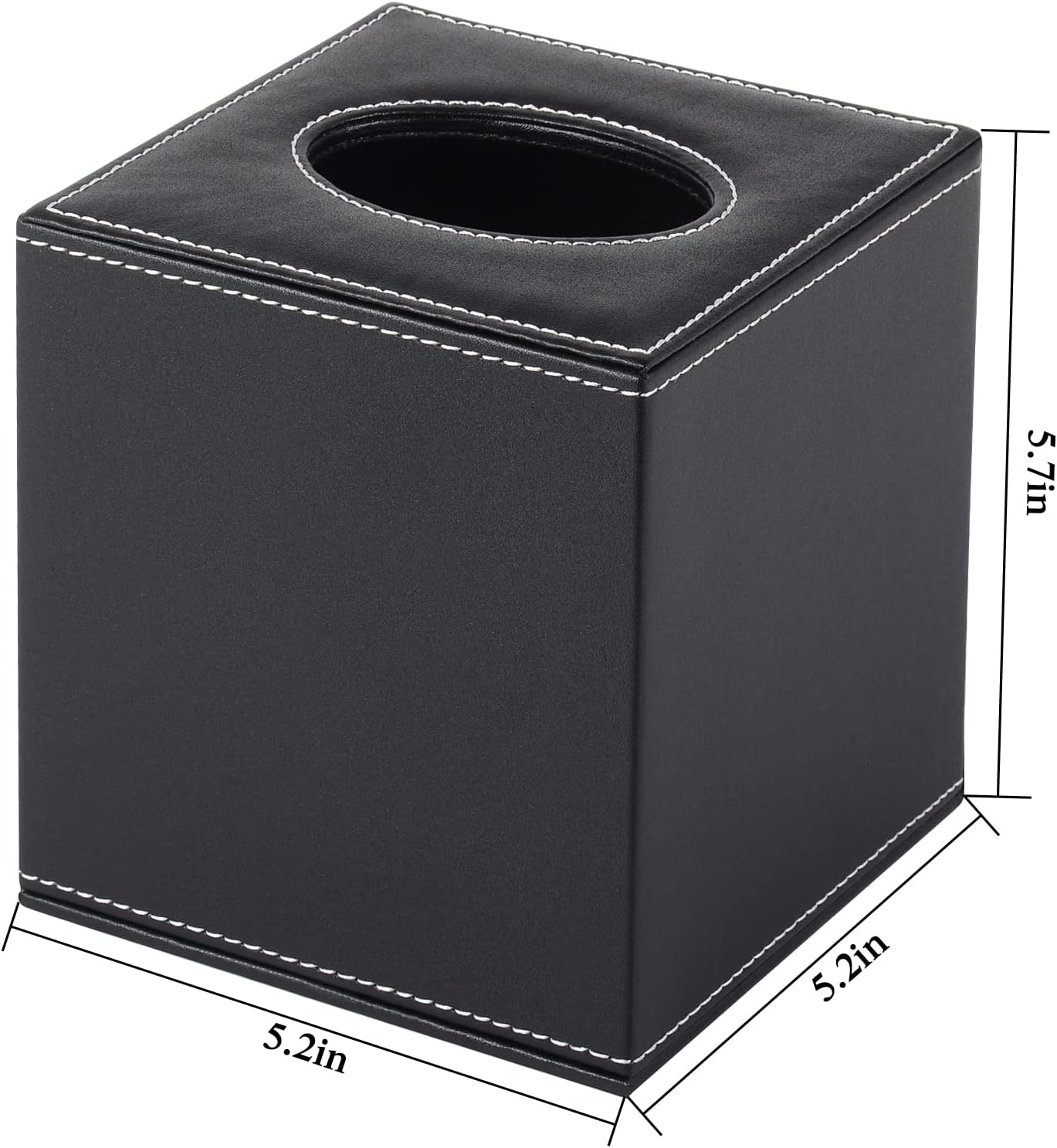 PU Leather Fashion Tissue Box Cover, Rectangle and Square Style with, Fashion high-end Atmosphere, Suitable for Families, Hotels, Restaurants (Black) image 5