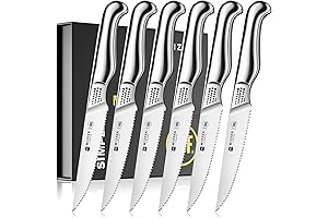 Serrated Steak Knives Set of 6 with Gift Box