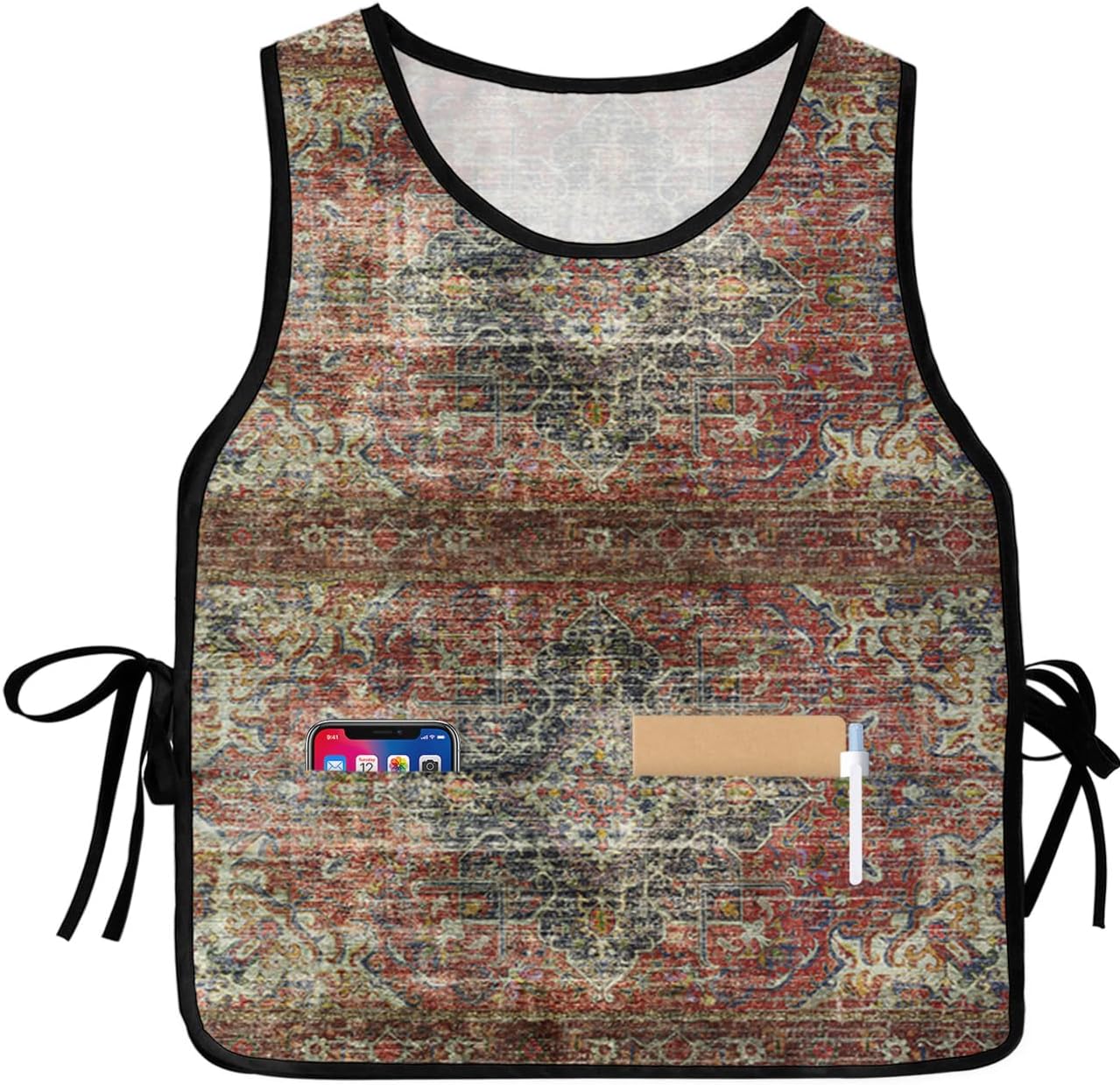 Abstract Multi Cobbler Aprons with 2 Pockets Bib Minimalist Geometric Gradient Pink Blue White