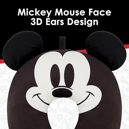 Miniatura 3 de FUL Disney Mickey Mouse - Almohada para el cuello, accesorios de viaje con orejas 3D para avión, automóvil y oficina, cómoda y transpirable, color
