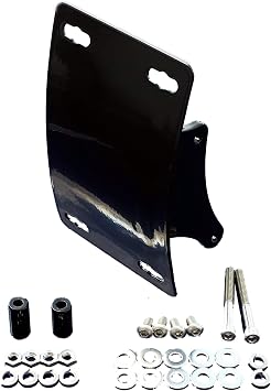 M8 SOFTAIL License Plate Relocation Kit Primary Mounted Curved w/Optional LED Run - Brake Light